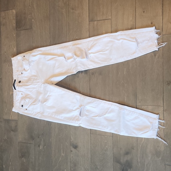 Vici Pants - Vici Kan Chan Worldwide Distressed Frayed Skinny Jeans White Size 9/28